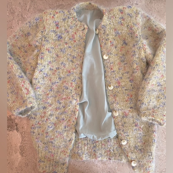 Sweaters - KNITTED Fuzzy Thick Button Up 3/4 Sleeve Lined Cardigan